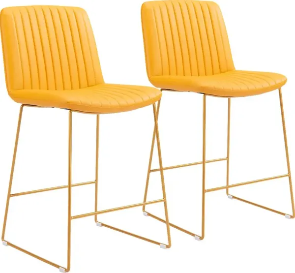 Camulet Yellow Counter Height Stool, Set of 2