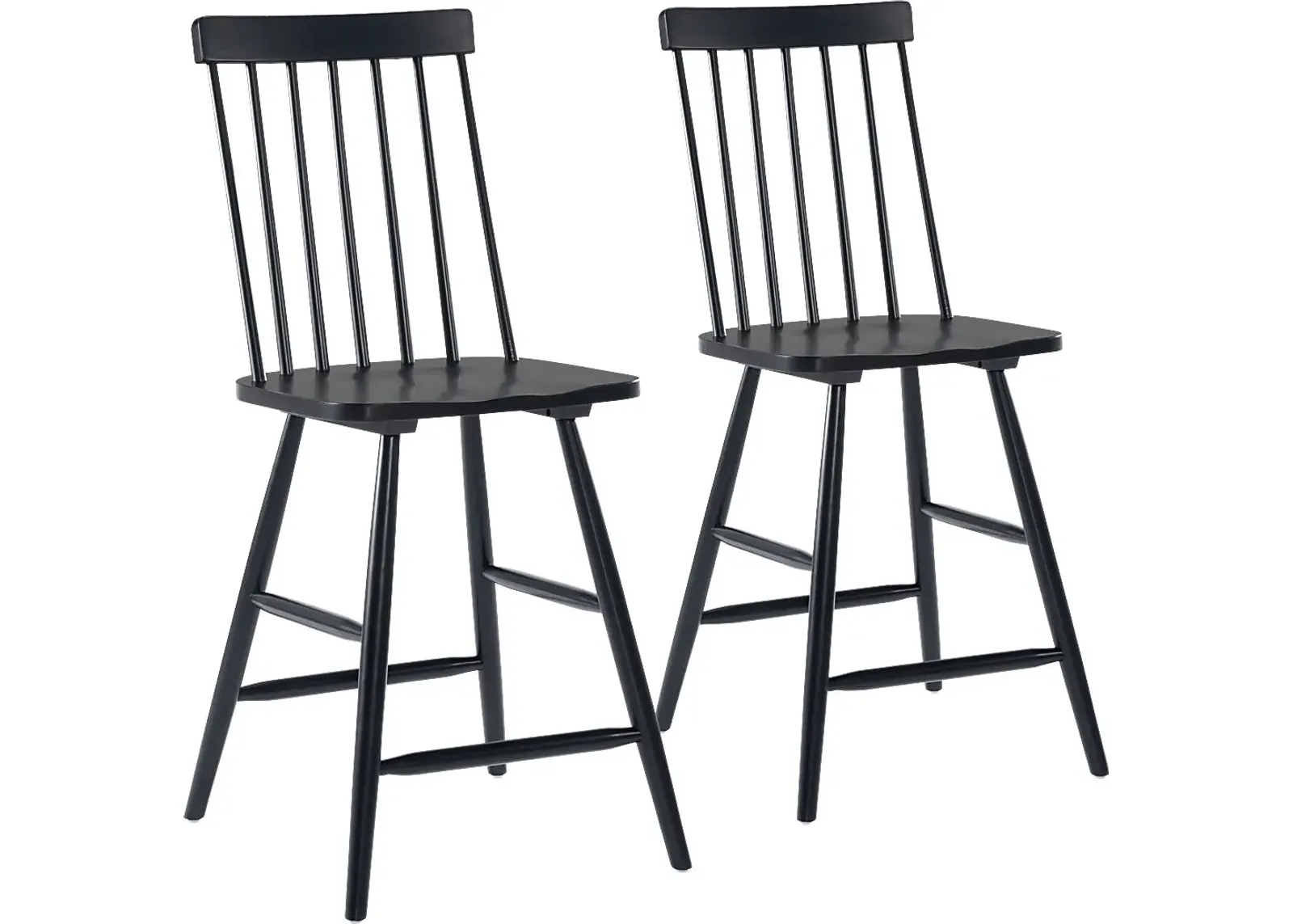 Cannada Black Counter Height Stool, Set of 2