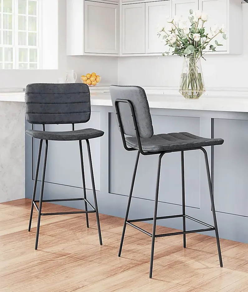 Carylynn Black Counter Height Stool, Set of 2