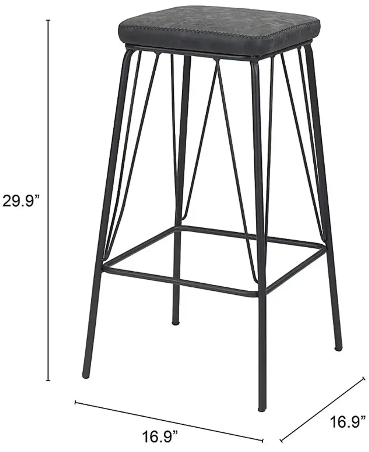 Chadron Black Counter Height Stool, Set of 2