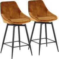 Laramore Gold Counter Height Stool, Set of 2