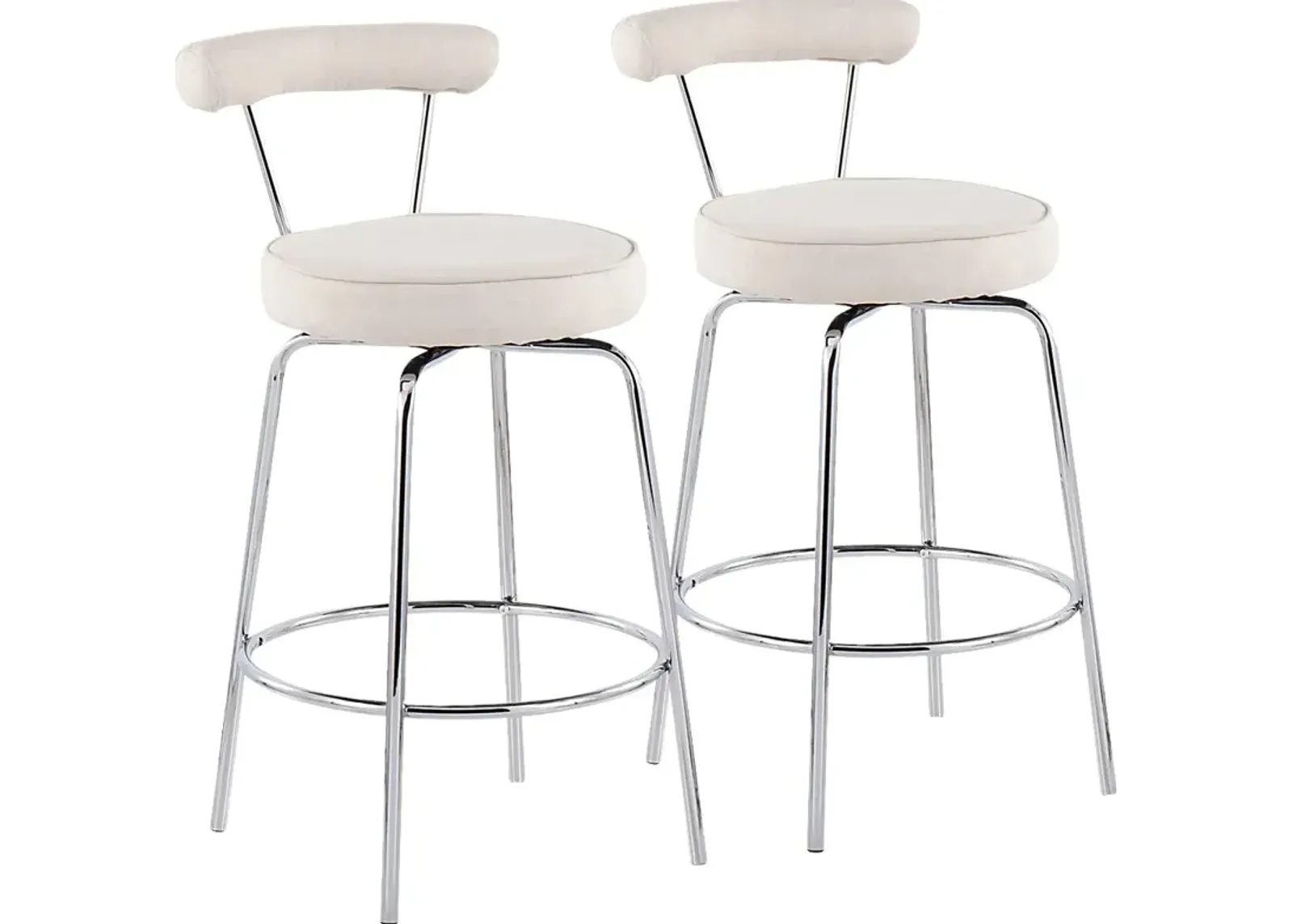 Orangethorpe Cream Counter Height Stool, Set of 2