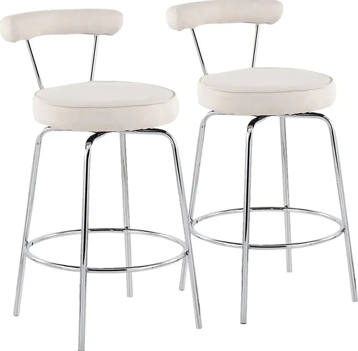 Orangethorpe Cream Counter Height Stool, Set of 2