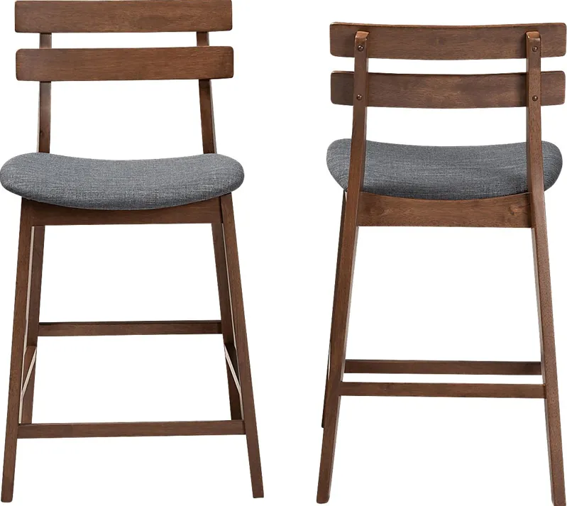 Ammerse Dark Gray Counter Stool, Set of 2