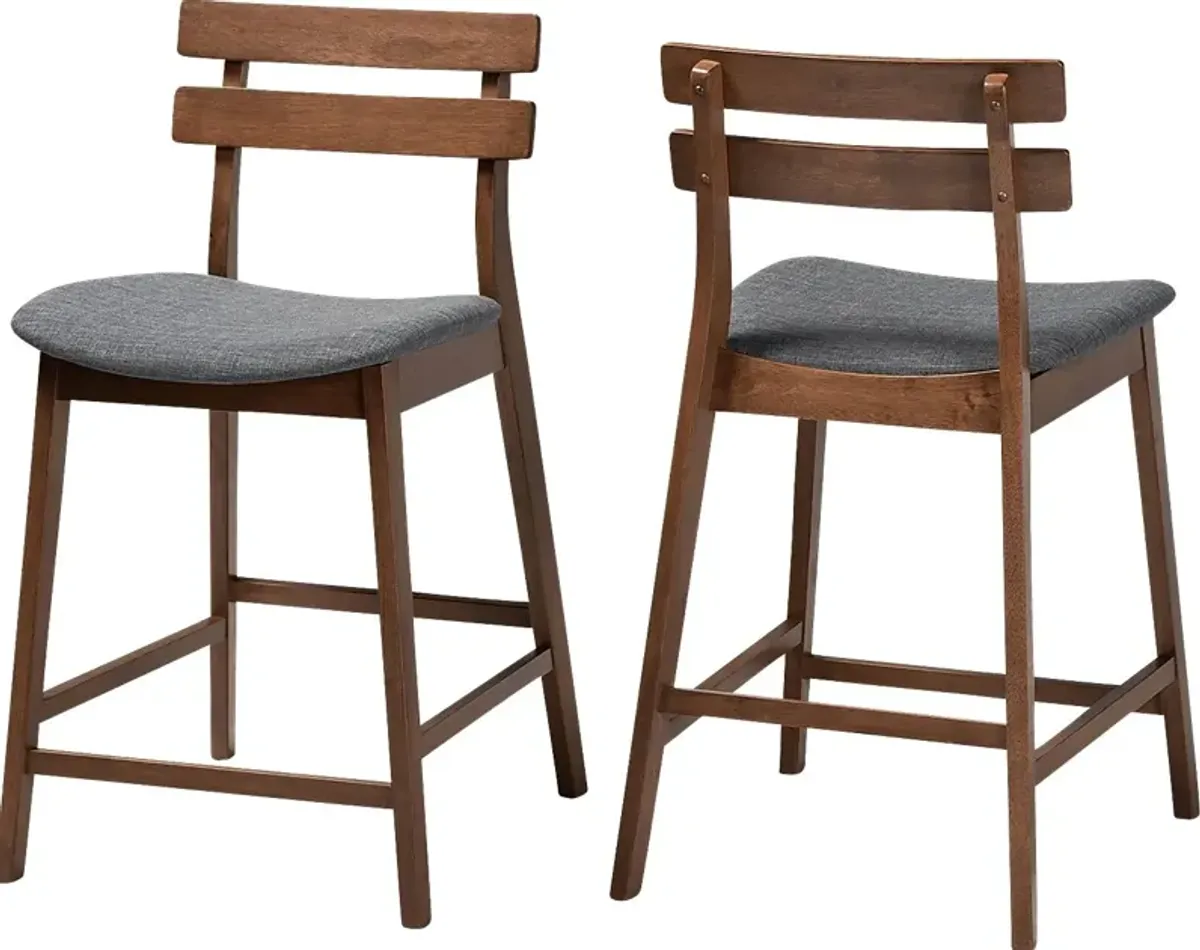 Ammerse Dark Gray Counter Stool, Set of 2