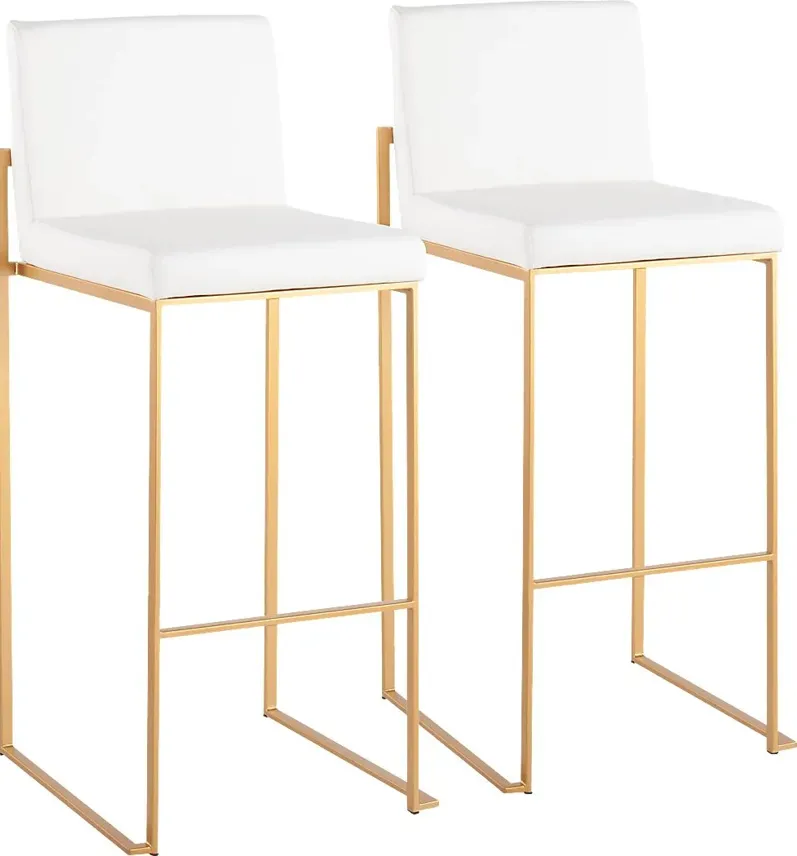 Nowotny White Gold Barstool Set of 2