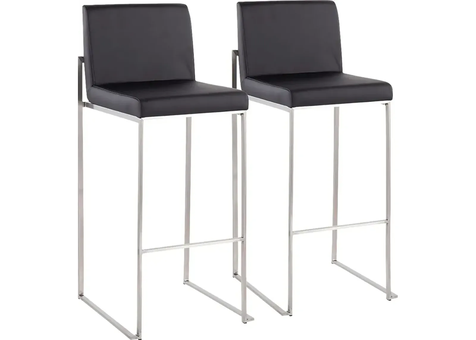 Nowotny Black Silver Barstool Set of 2