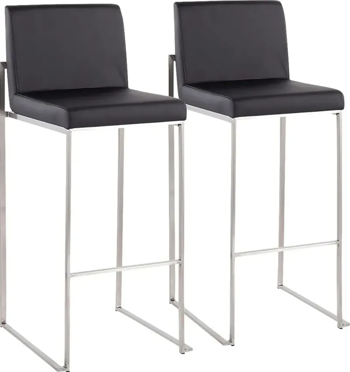 Nowotny Black Silver Barstool Set of 2