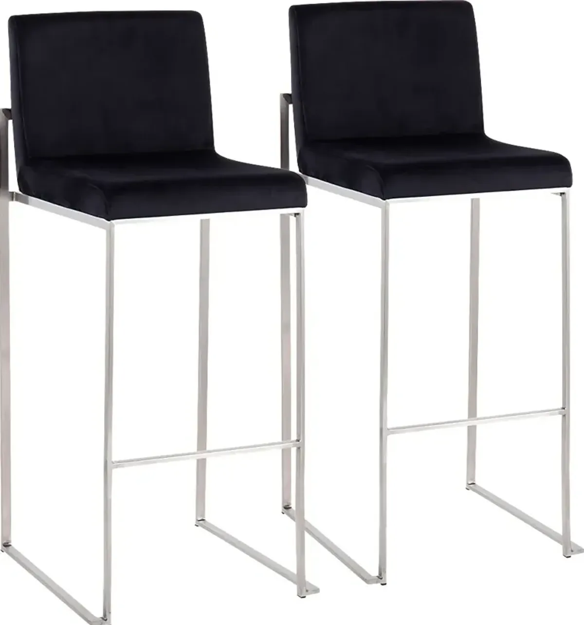 Nowotny Black Silver Barstool Set of 2