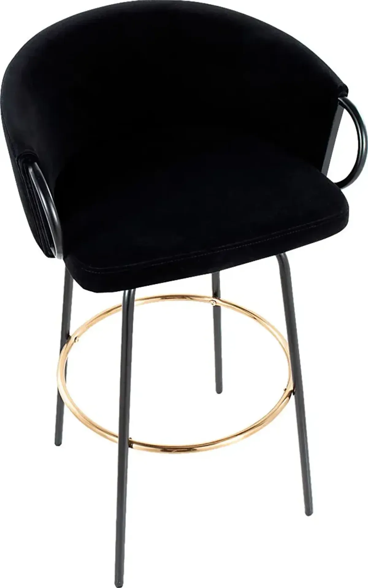 Gourdin Black Swivel Barstool, Set of 2