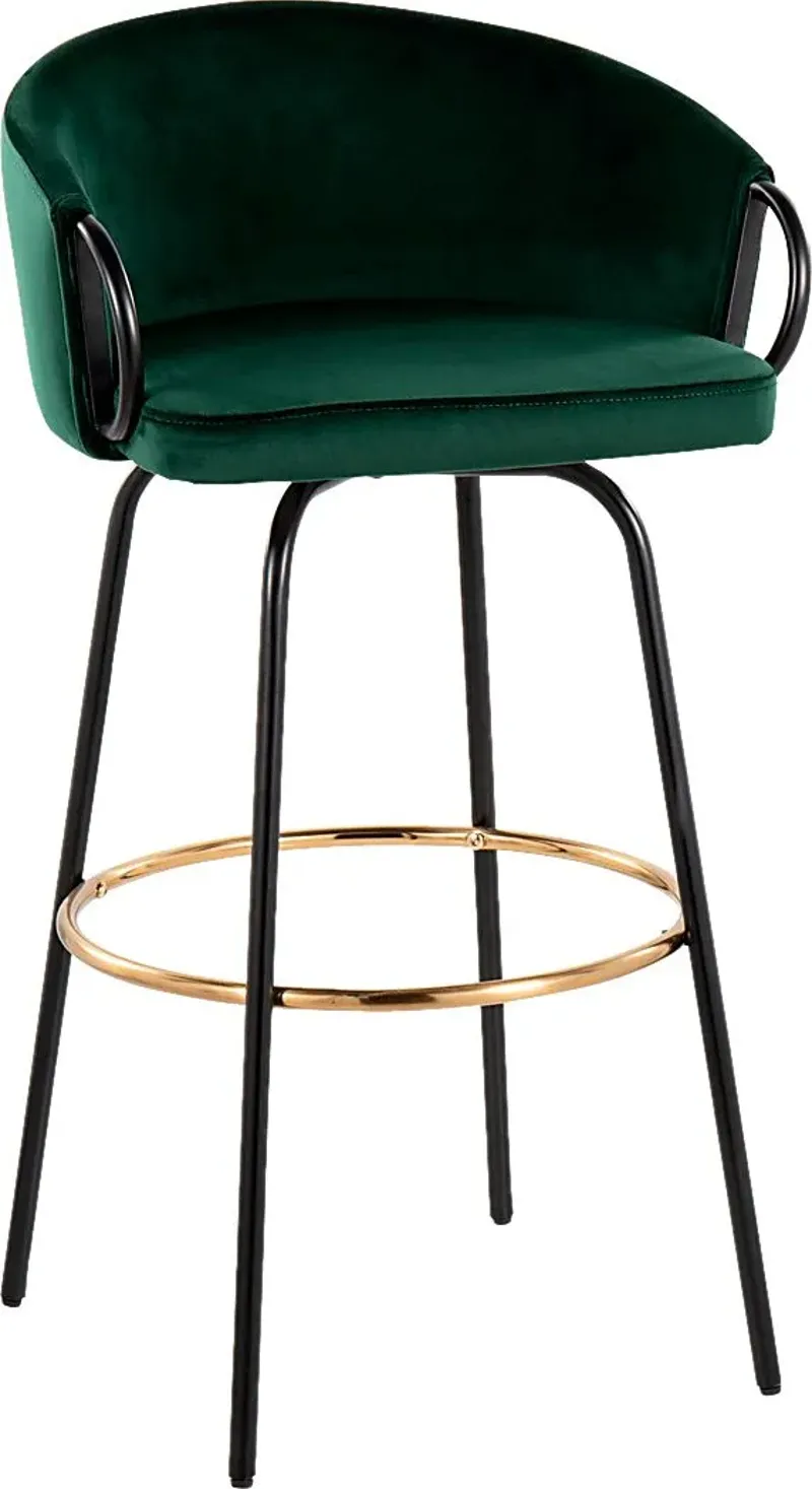 Gourdin Emerald Swivel Barstool, Set of 2