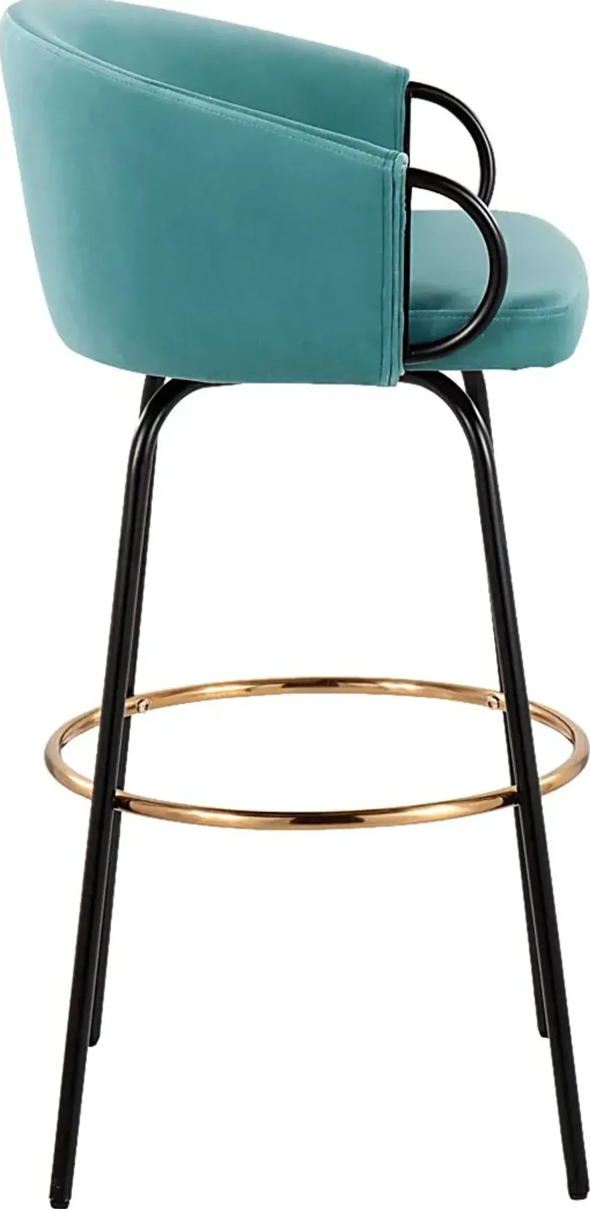 Gourdin Blue Swivel Barstool, Set of 2