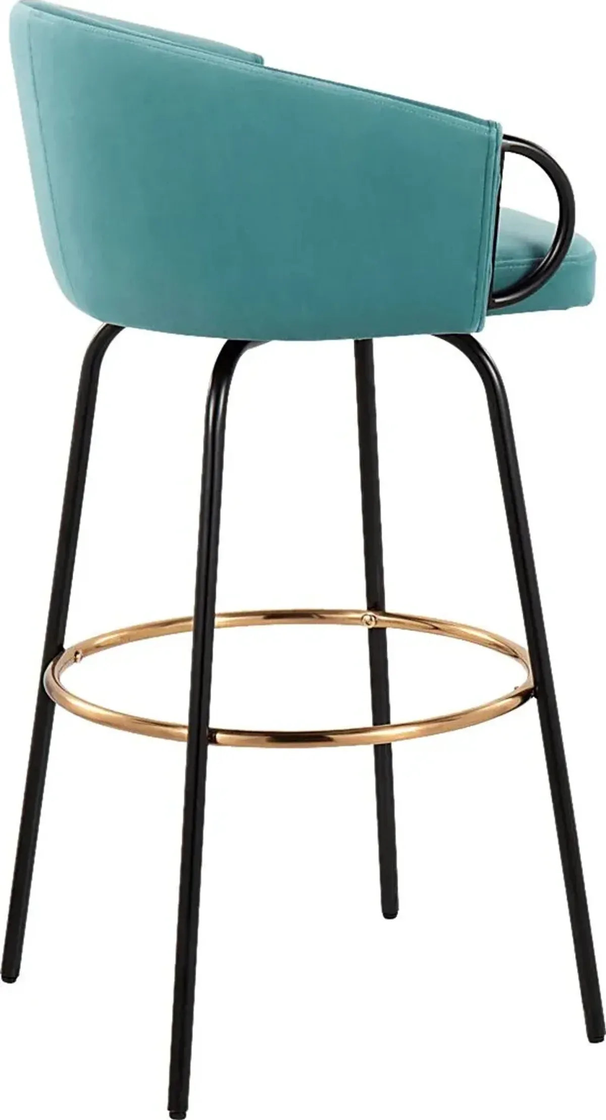 Gourdin Blue Swivel Barstool, Set of 2