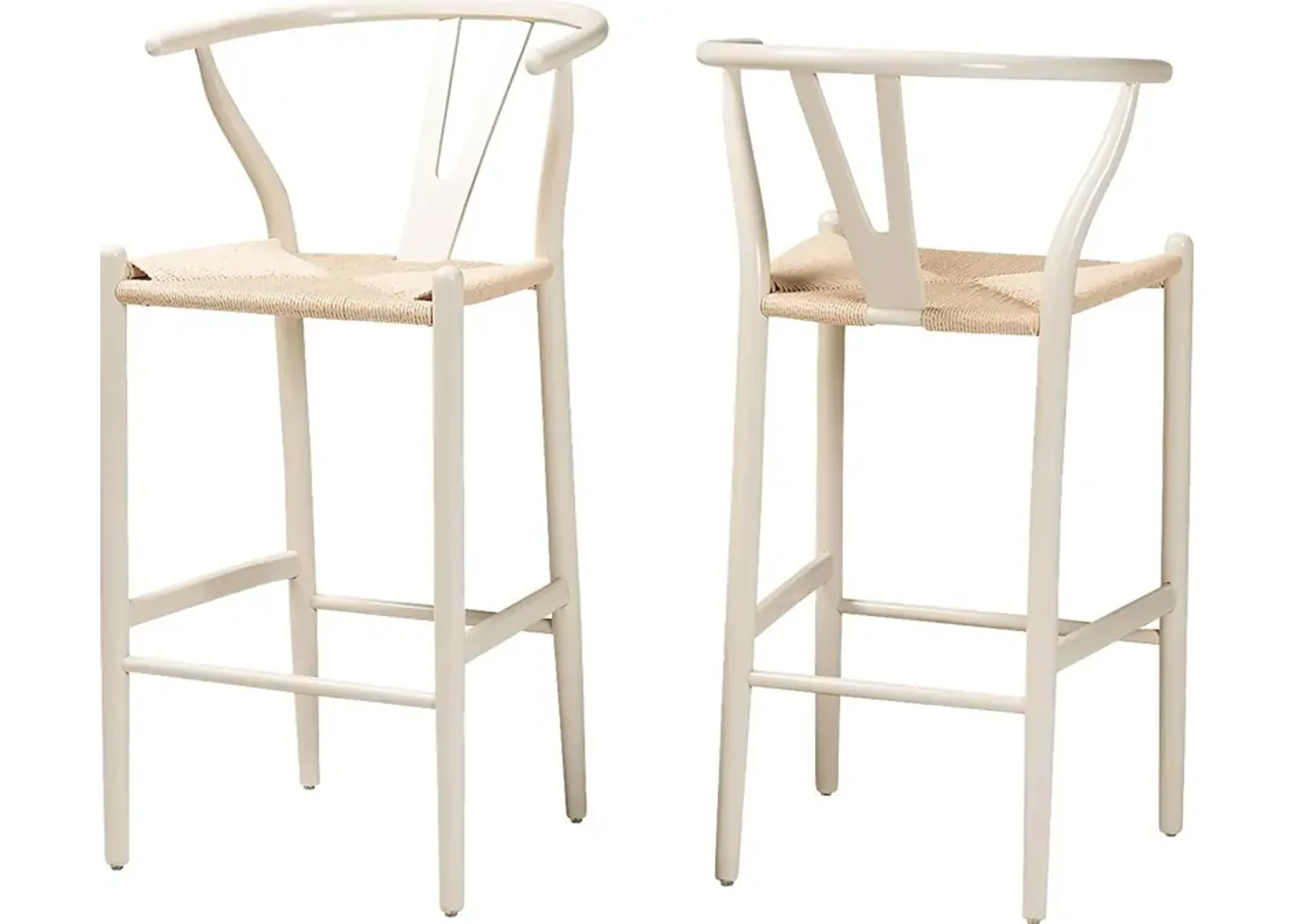 Boilvin White Barstool, Set of 2