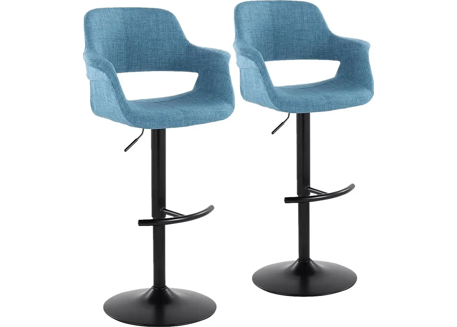 Greinwich I Blue Adjustable Barstool, Set of 2