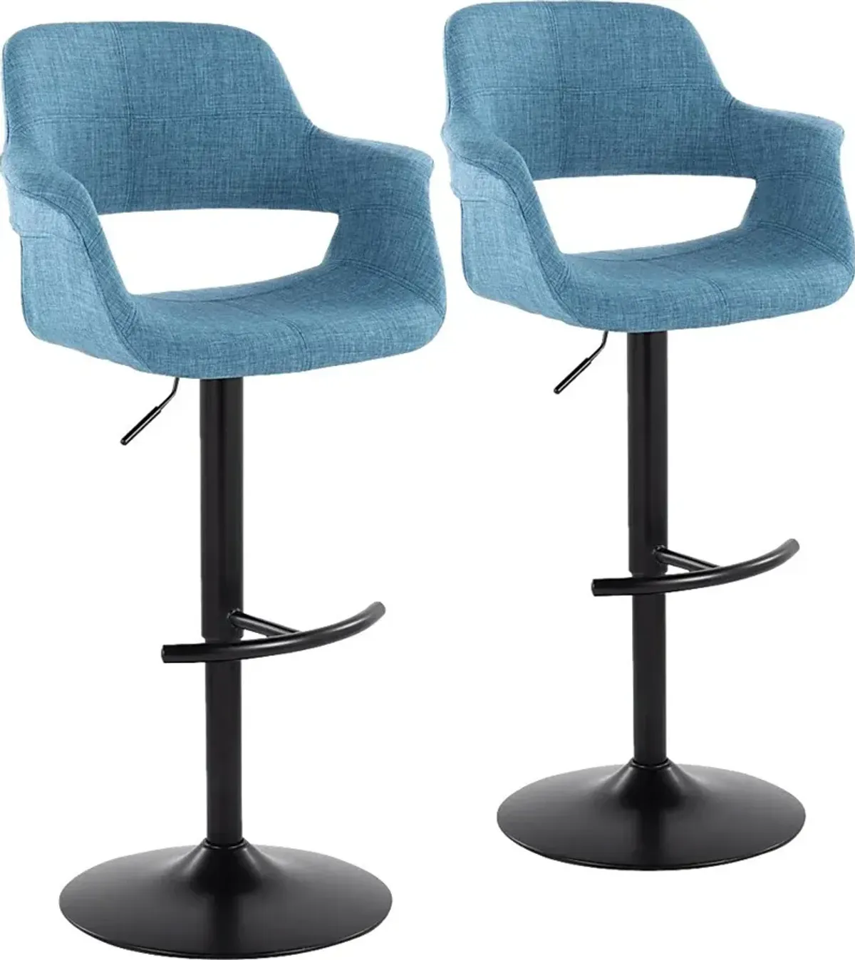 Greinwich I Blue Adjustable Barstool, Set of 2