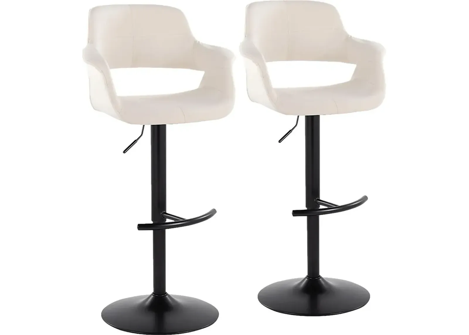 Greinwich I Cream Adjustable Barstool, Set of 2