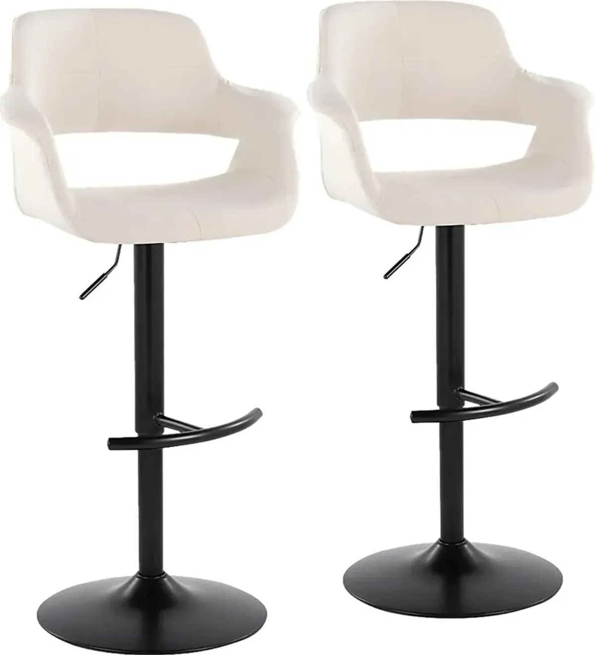 Greinwich I Cream Adjustable Barstool, Set of 2