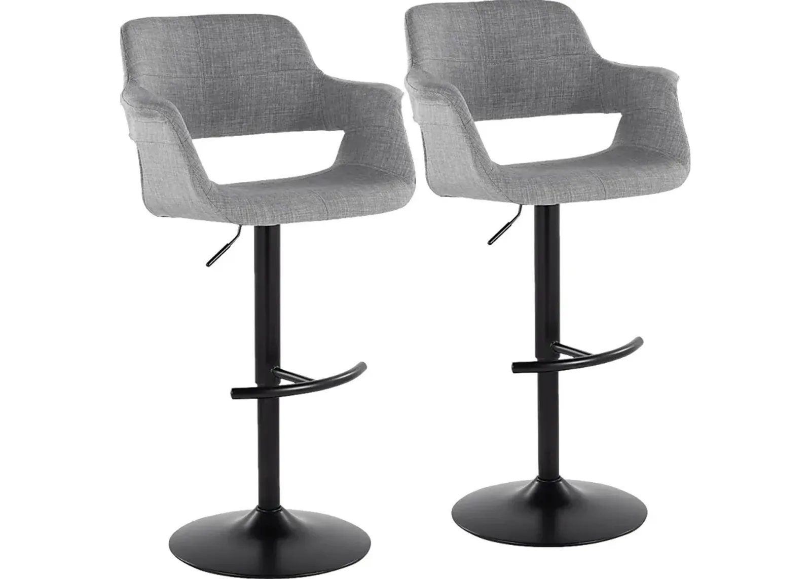 Greinwich I Gray Adjustable Barstool, Set of 2