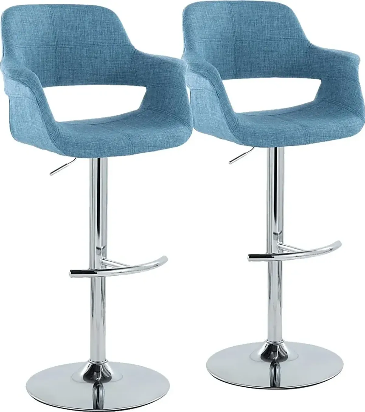 Greinwich II Blue Adjustable Barstool, Set of 2