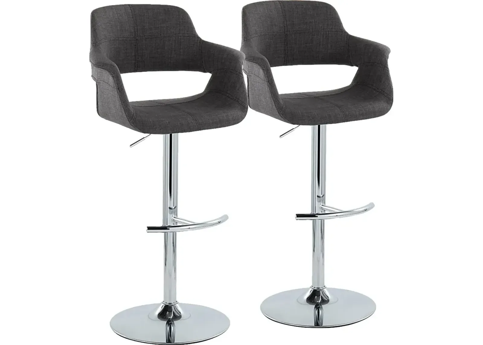 Greinwich II Charcoal Adjustable Barstool, Set of 2