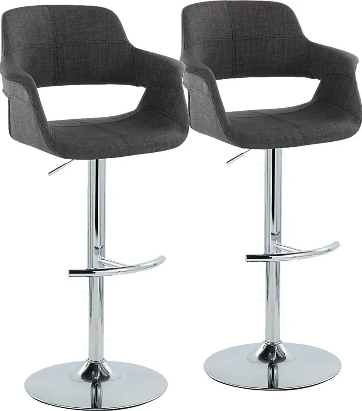 Greinwich II Charcoal Adjustable Barstool, Set of 2