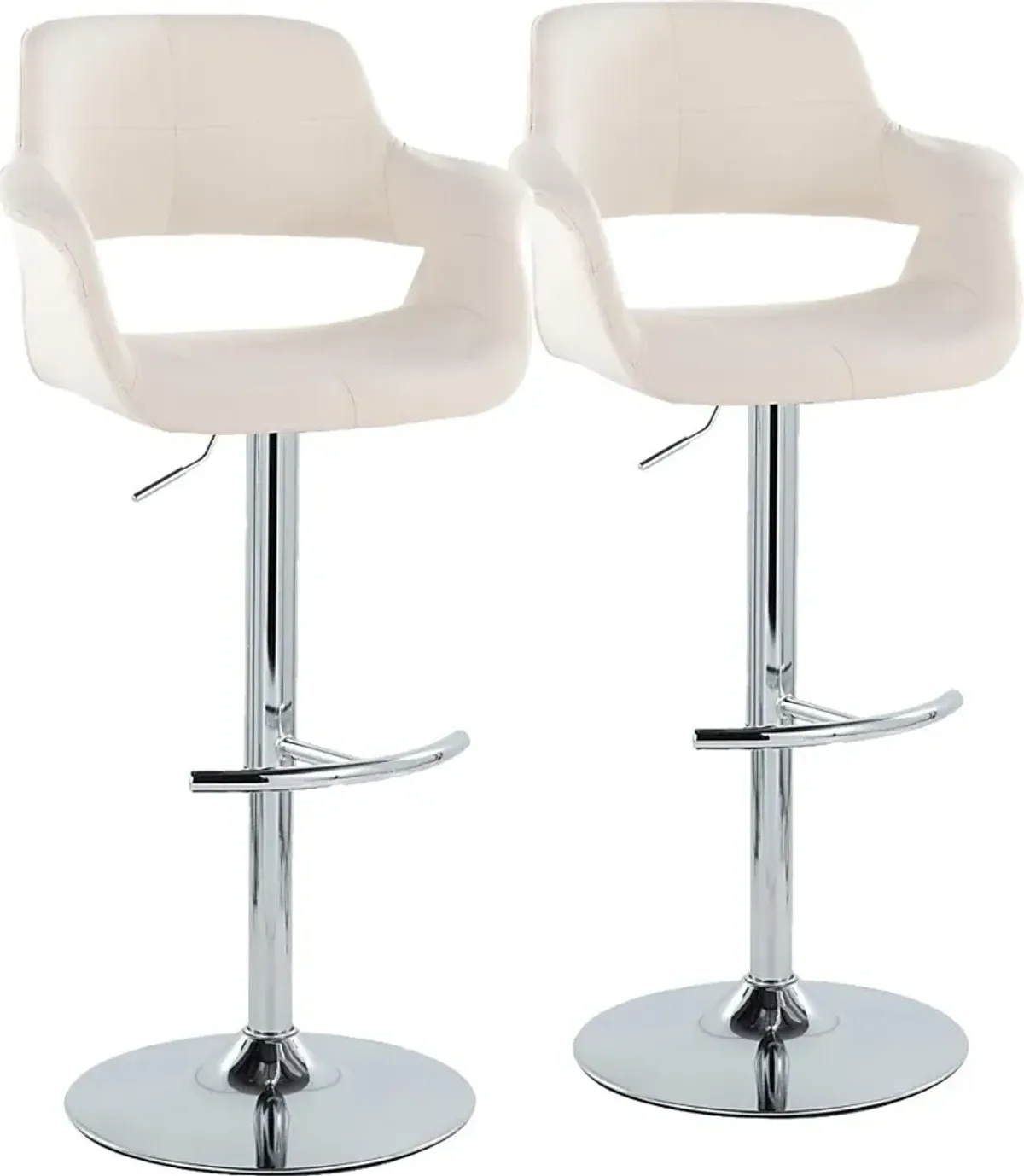 Greinwich II Cream Adjustable Barstool, Set of 2