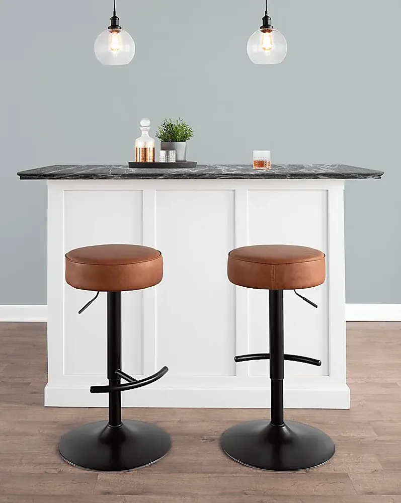 Lizlynn I Camel Adjustable Barstool, Set of 2