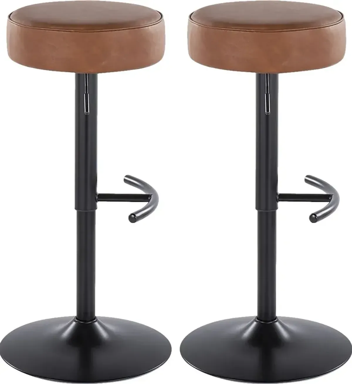 Lizlynn I Camel Adjustable Barstool, Set of 2