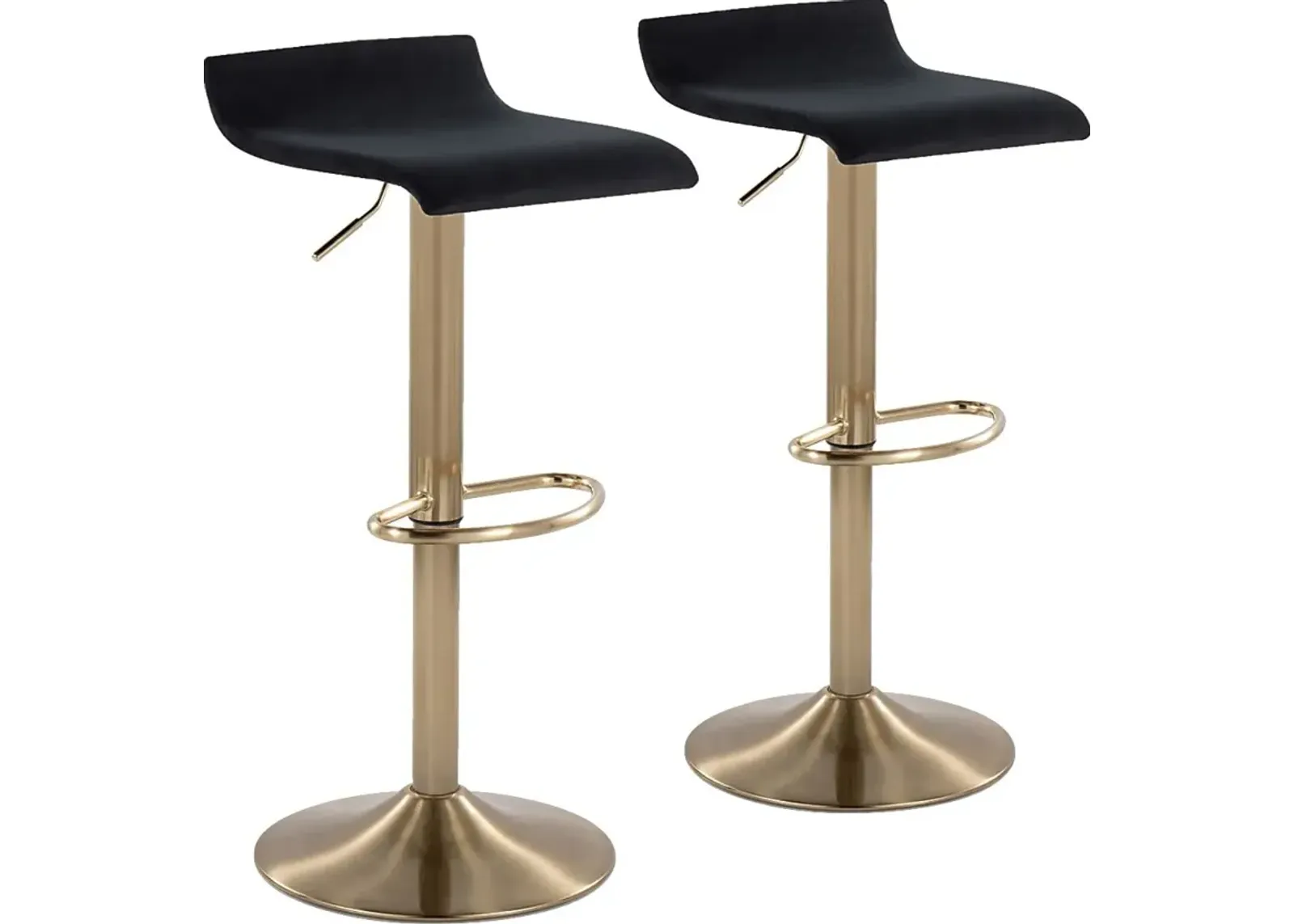 Lebato Black Adjustable Barstool, Set of 2