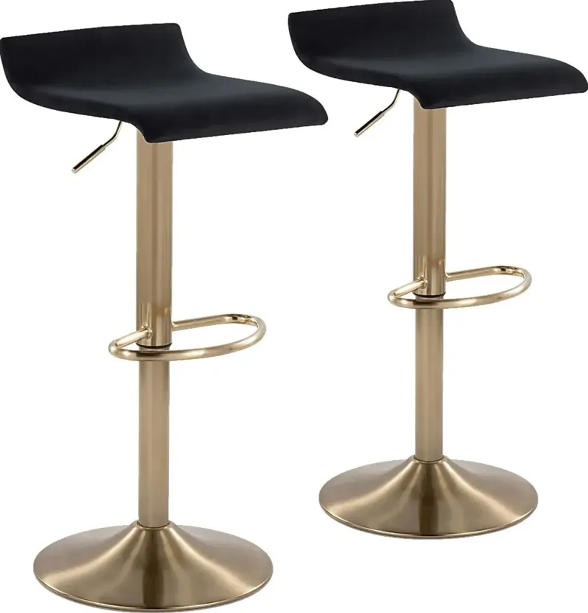 Lebato Black Adjustable Barstool, Set of 2