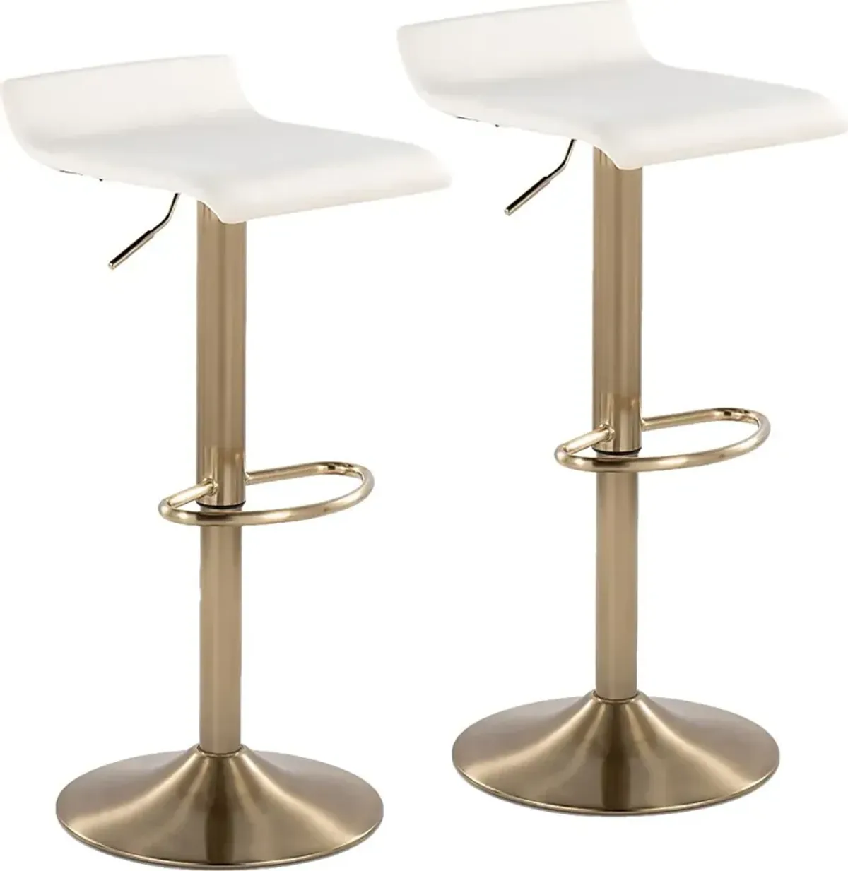 Lebato Cream Adjustable Barstool, Set of 2