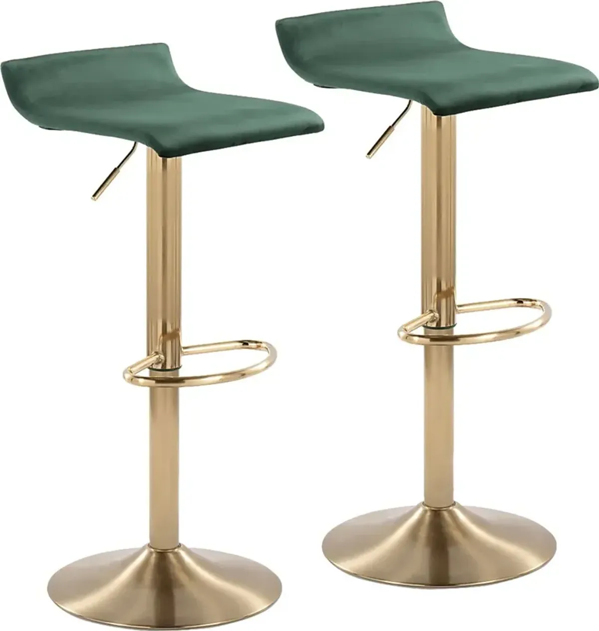 Lebato Green Adjustable Barstool, Set of 2