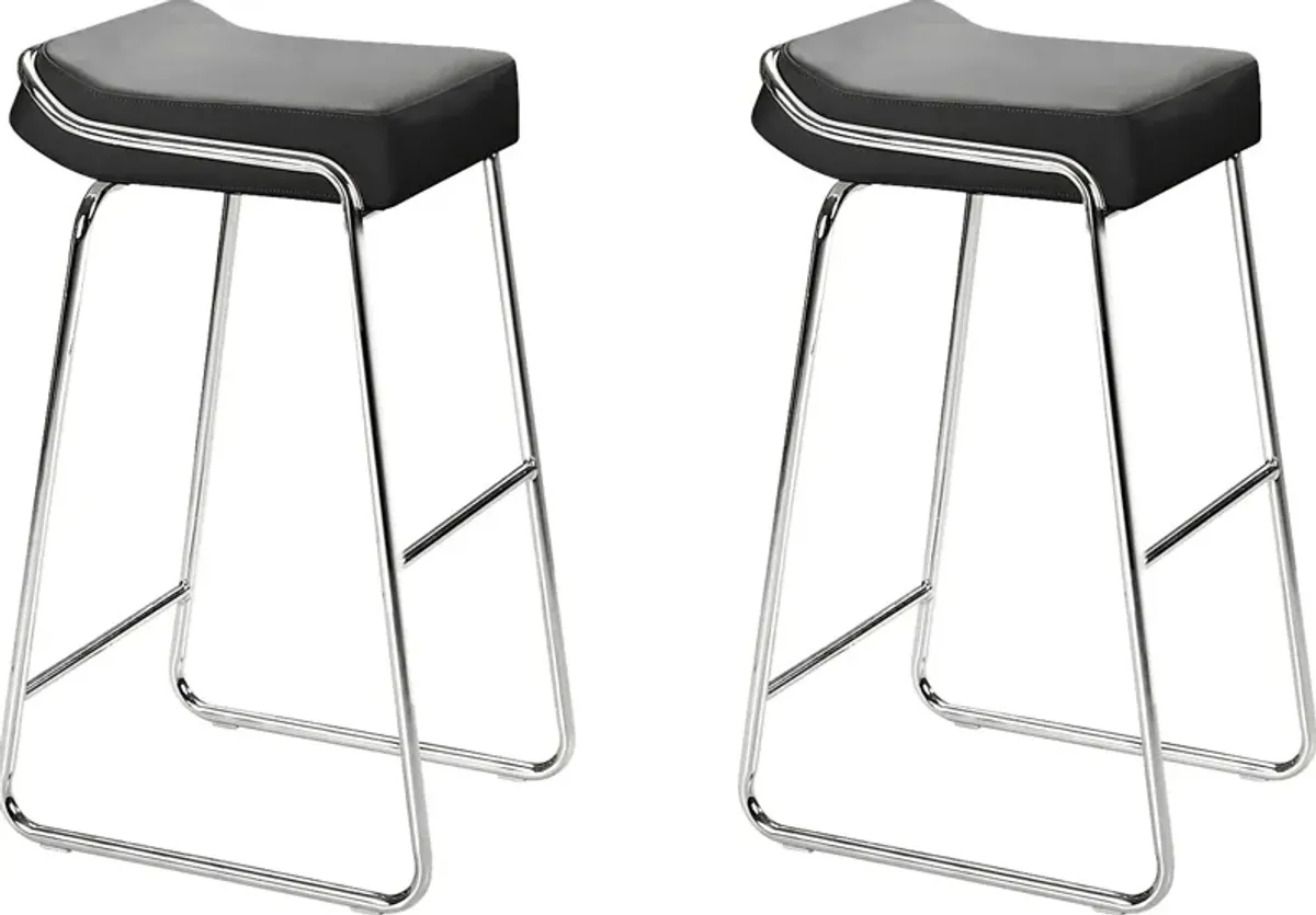 Setera Black Bar Stool, Set of 2