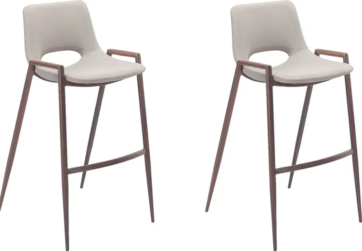 Cristway Beige Barstool, Set of 2