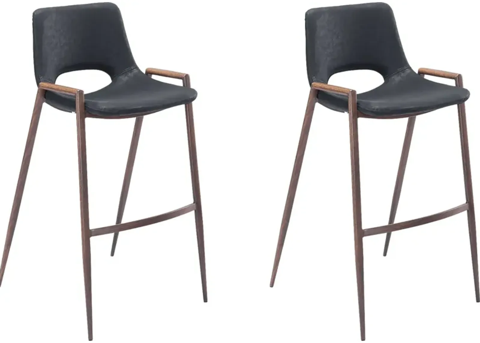 Cristway Black Barstool, Set of 2