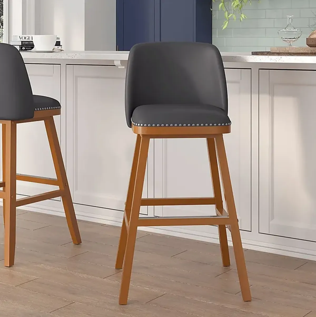 Chanticleer Dark Gray Barstool, Set of 2