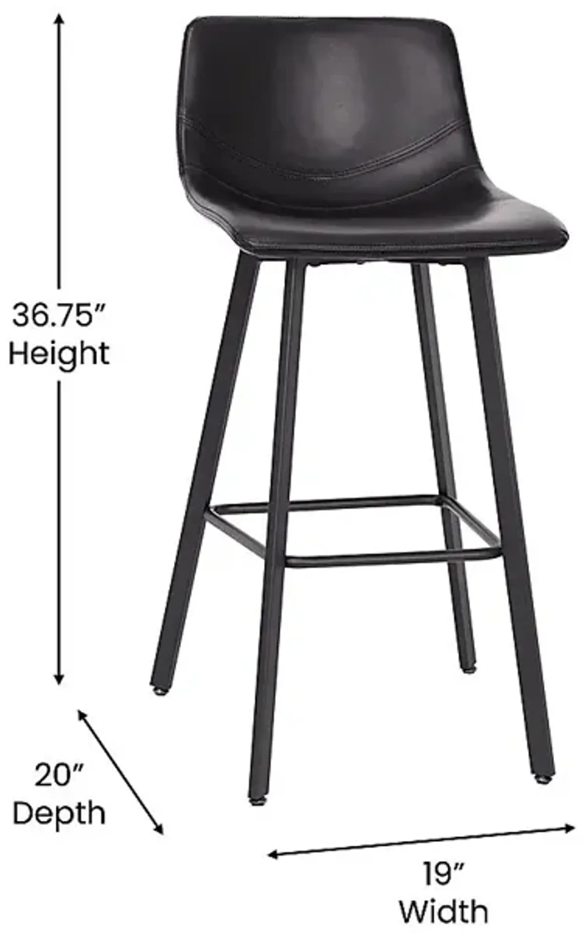 Hiefield Black Barstool, Set of 2