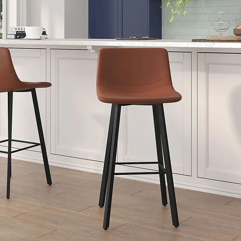 Hiefield Cognac Barstool, Set of 2