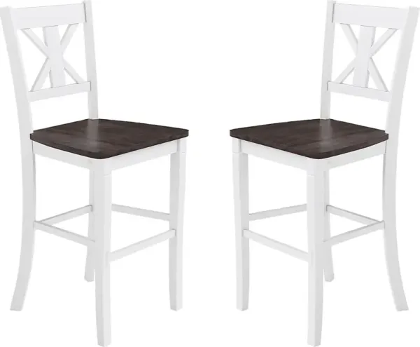 Latourette White Barstool, Set of 2