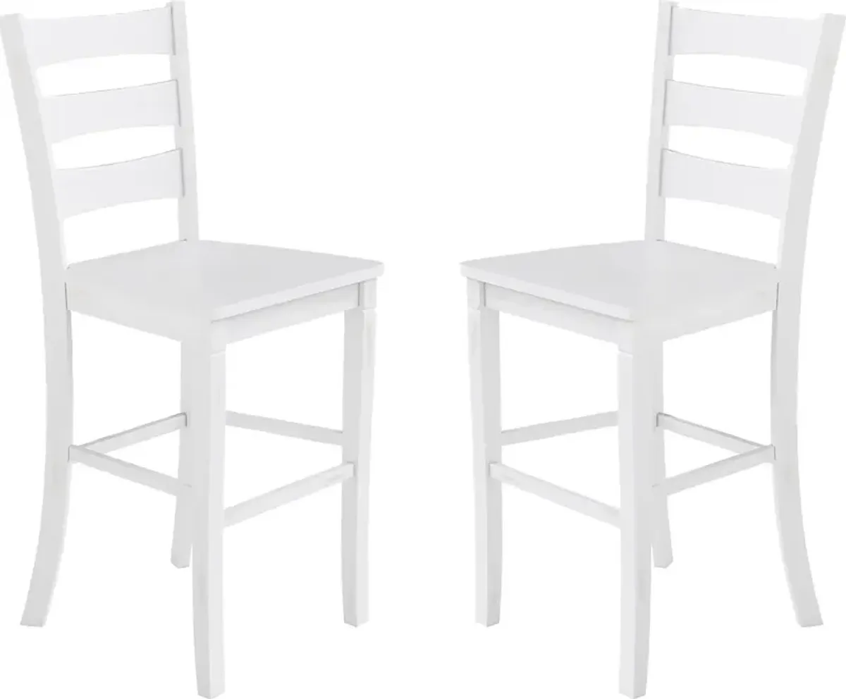 Madrona White Barstool, Set of 2