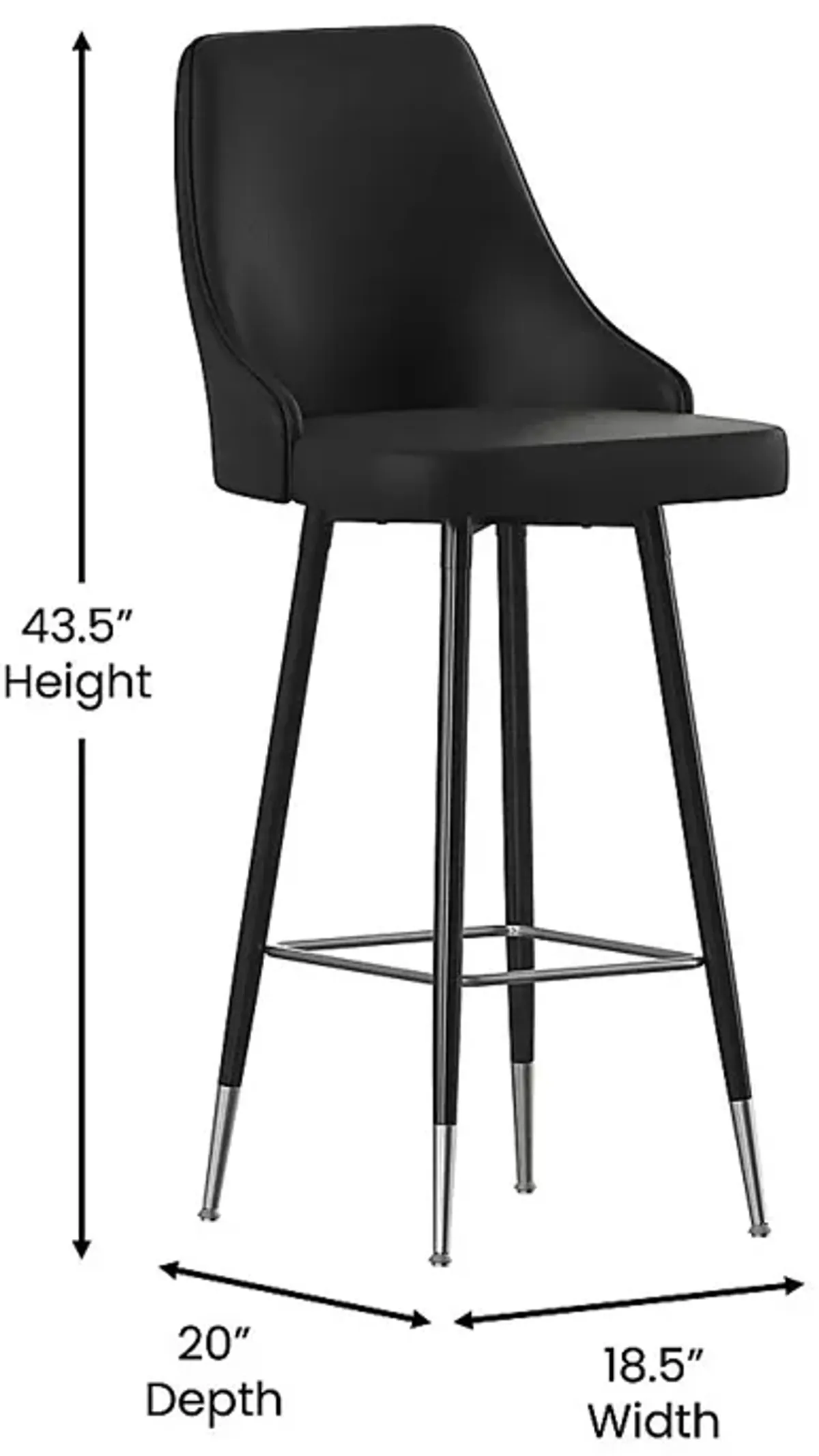 Narain Black Barstool, Set of 2