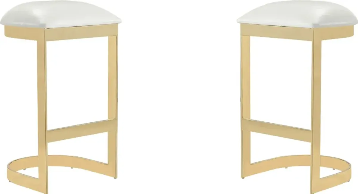 Nunnelee White Barstool, Set of 2