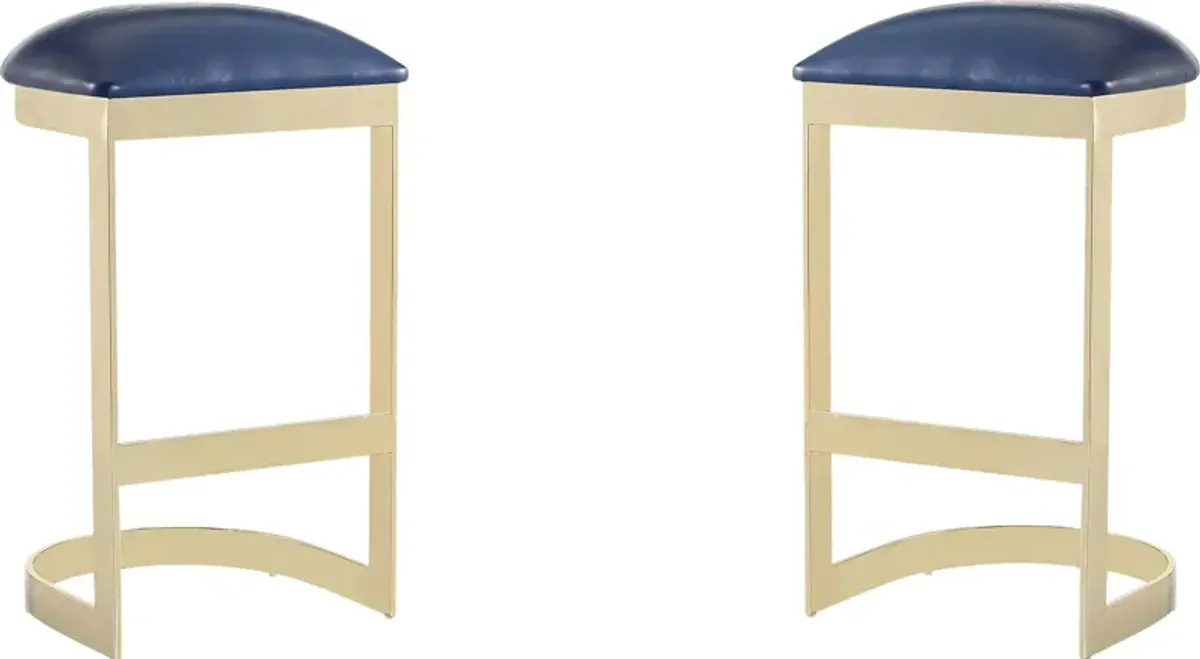 Nunnelee Blue Barstool, Set of 2