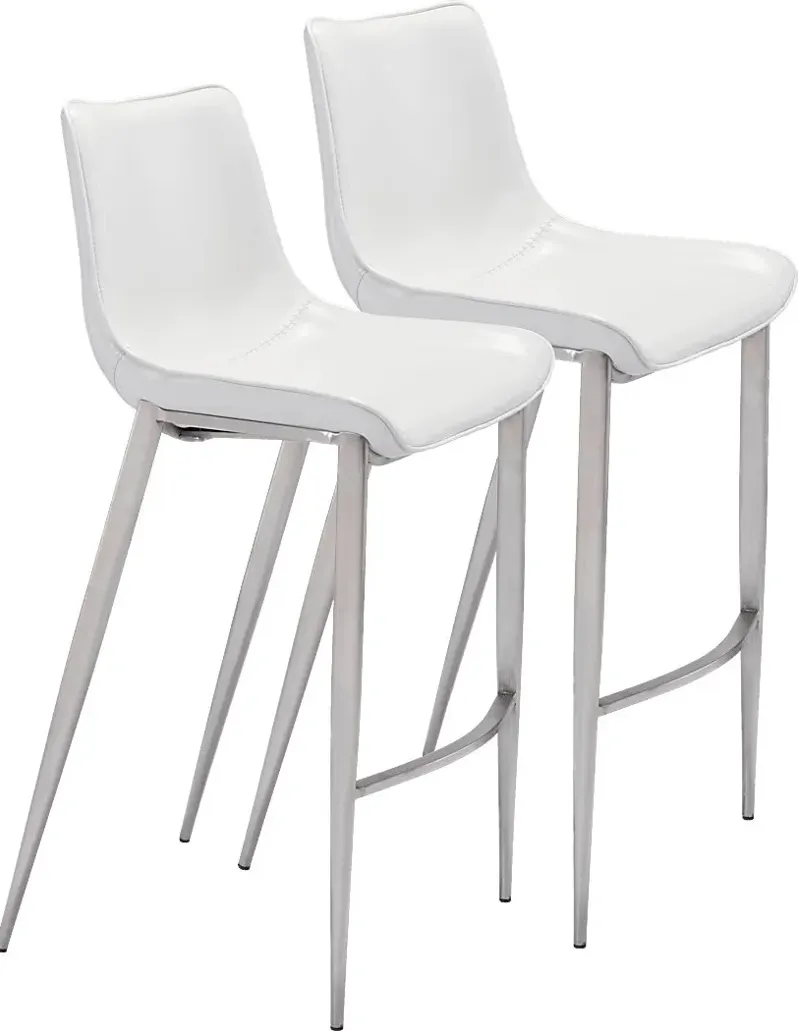 Wavell White Steel Barstool, Set of 2