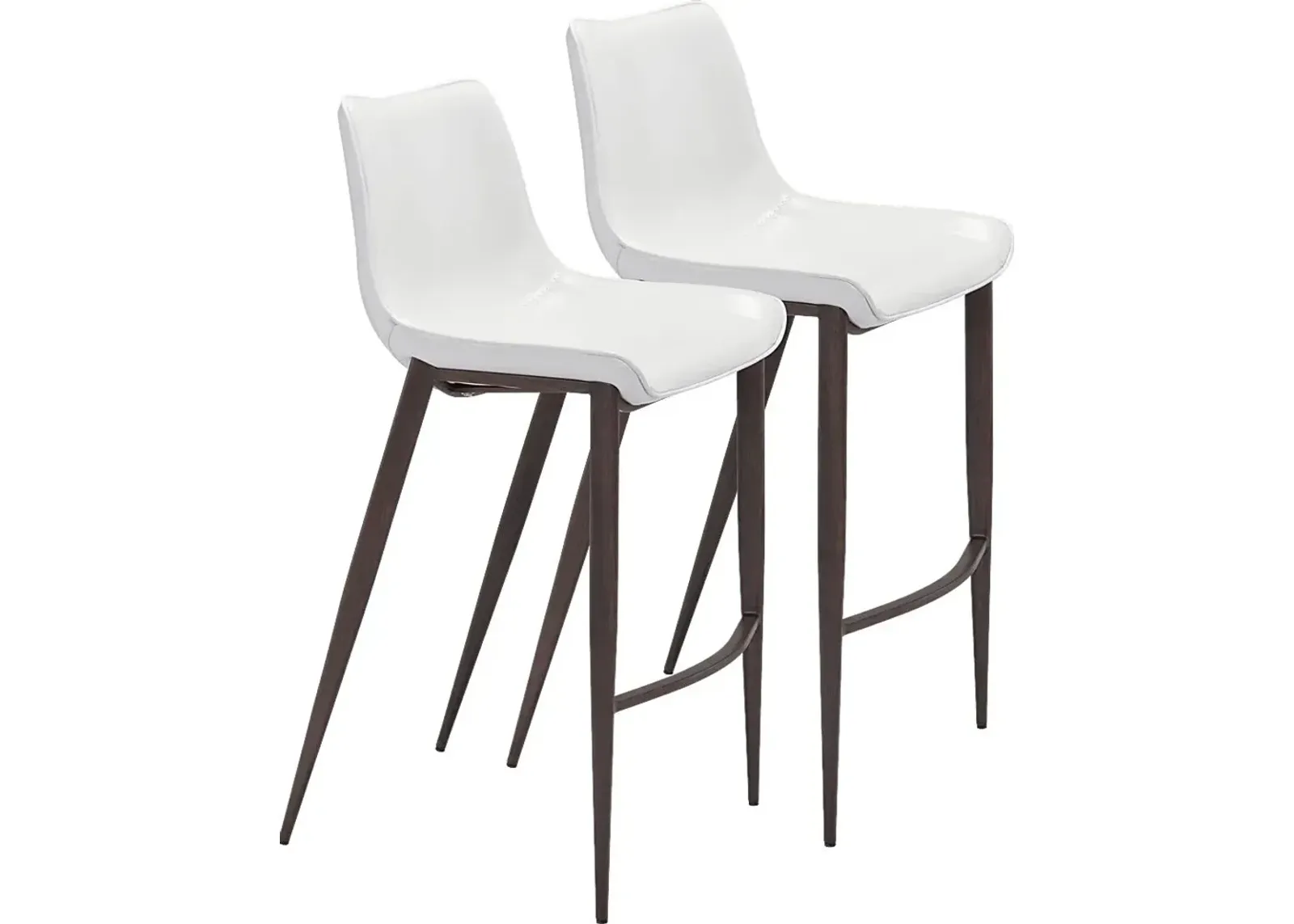 Wavell White Walnut Barstool, Set of 2