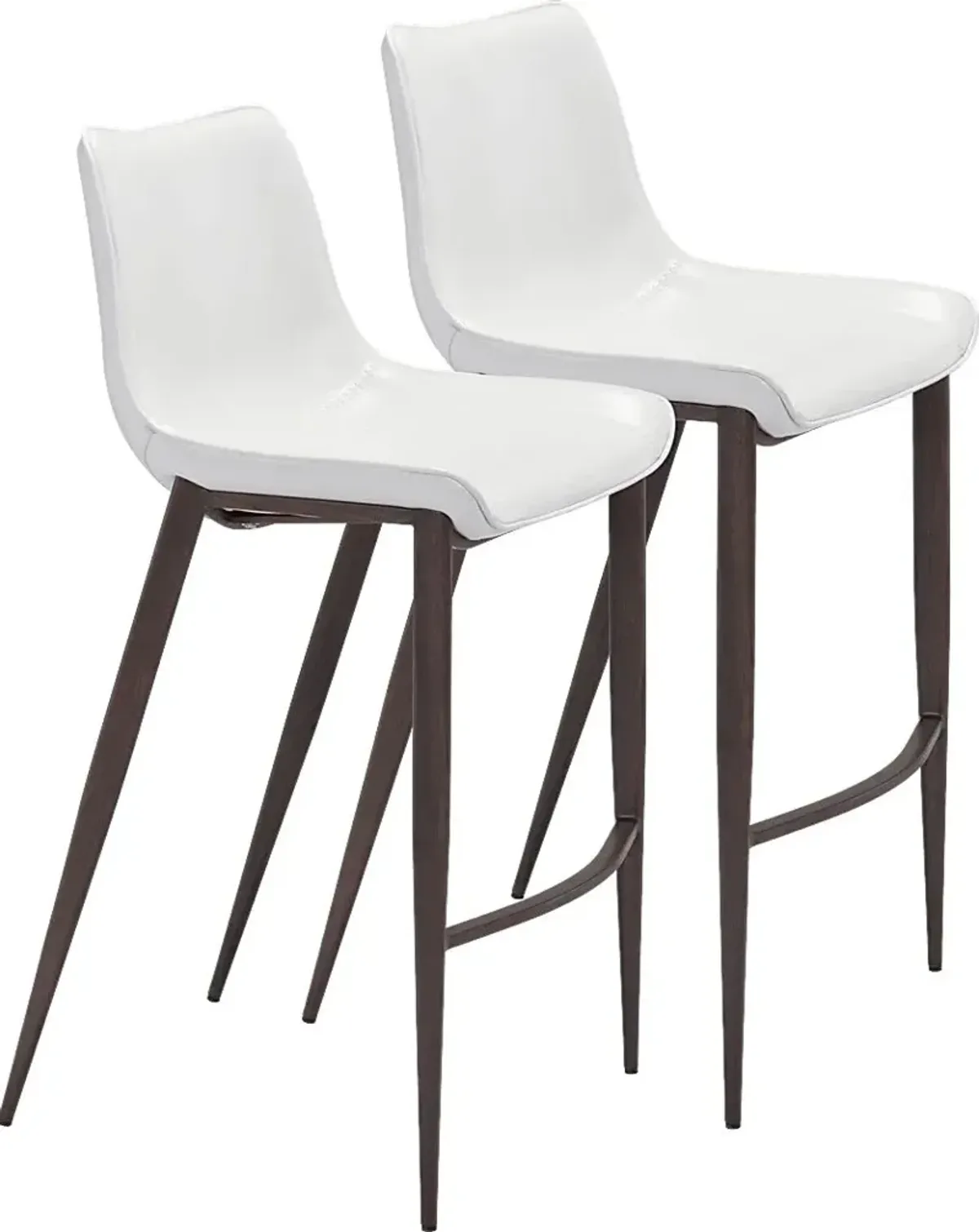 Wavell White Walnut Barstool, Set of 2