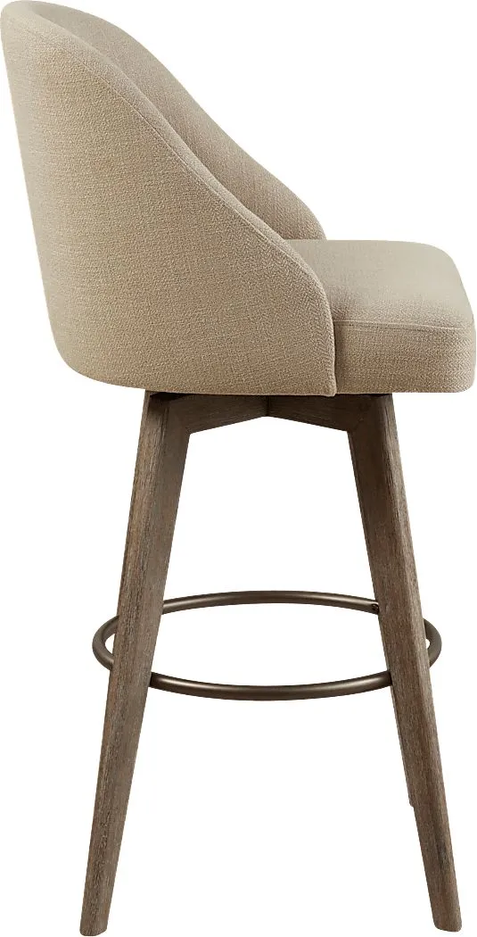 Dinmore Beige Swivel Barstool