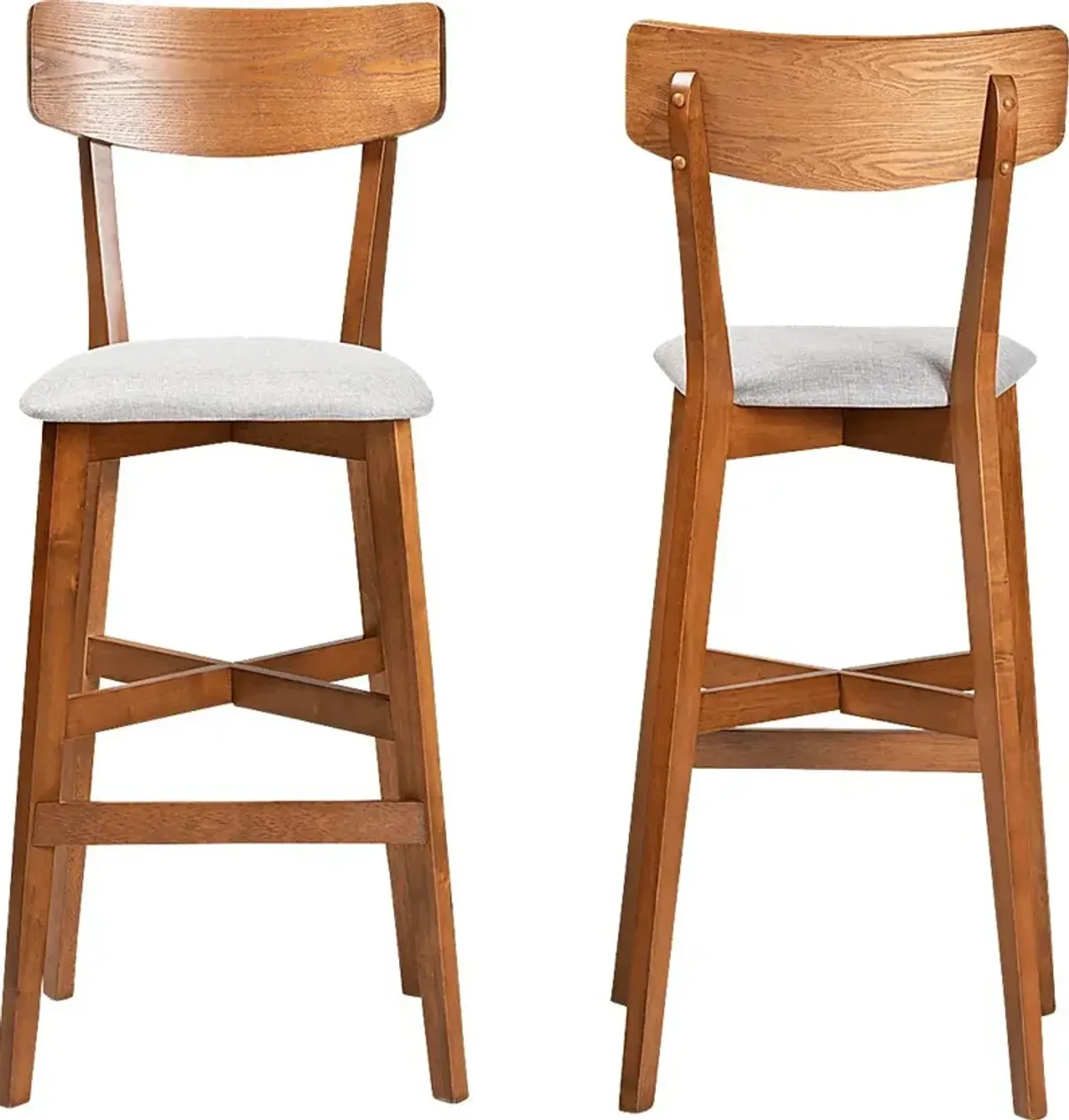 Flowertown Gray Bar Stool, Set of 2