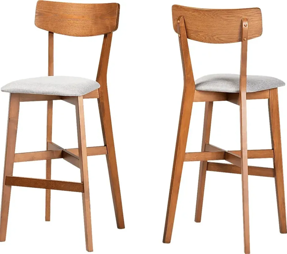 Flowertown Gray Bar Stool, Set of 2